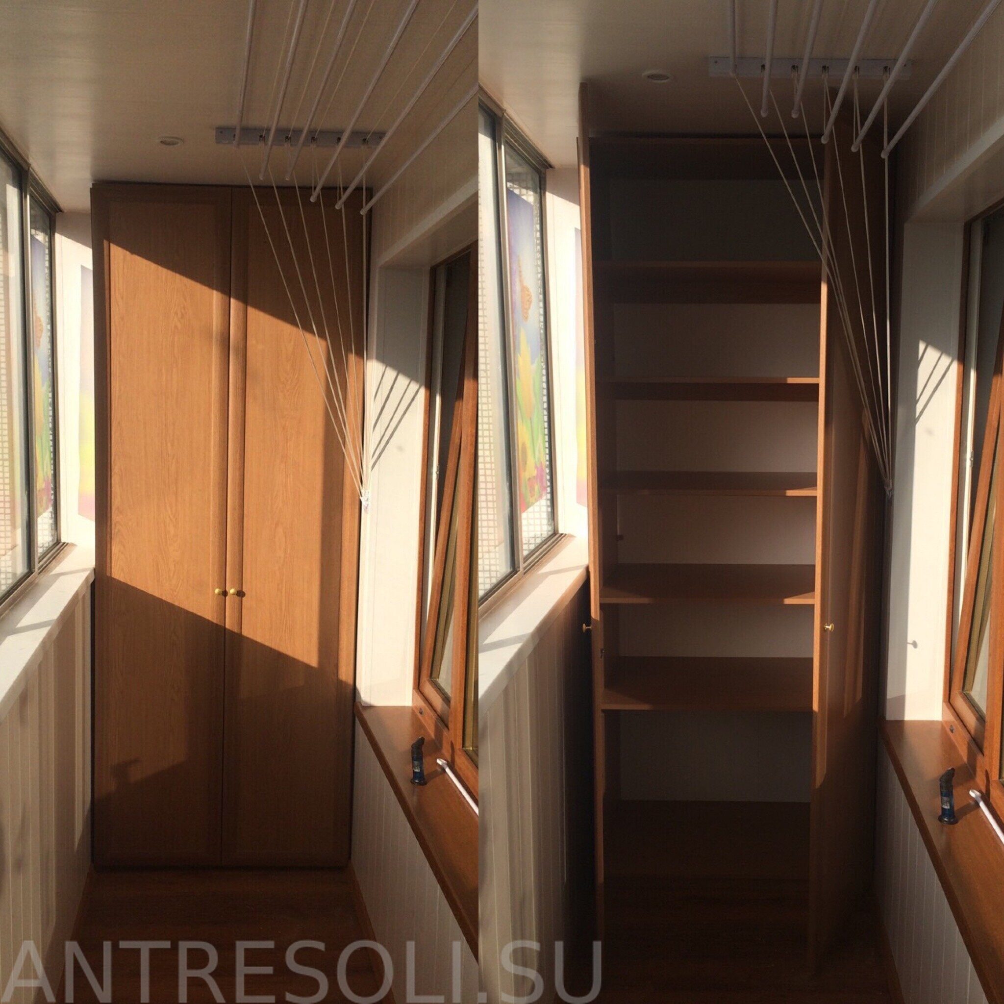 Невысокий шкаф для балкона